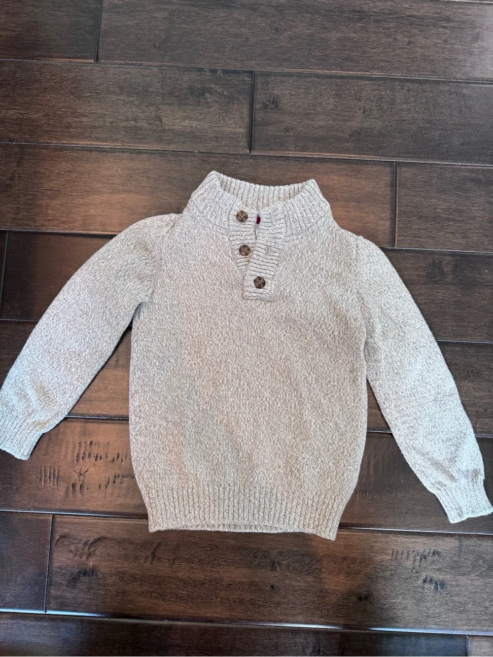 💜3/$15 Carter's Toddler Marled Mock Neck Henley Pullover Sweater - Size 5T